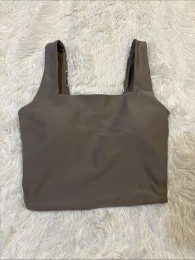 YPB Square Neck Crop Tank Top in Taupe